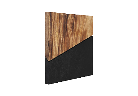 Geometry Wood Wall Tiles Chamcha Wood, Natural, Black